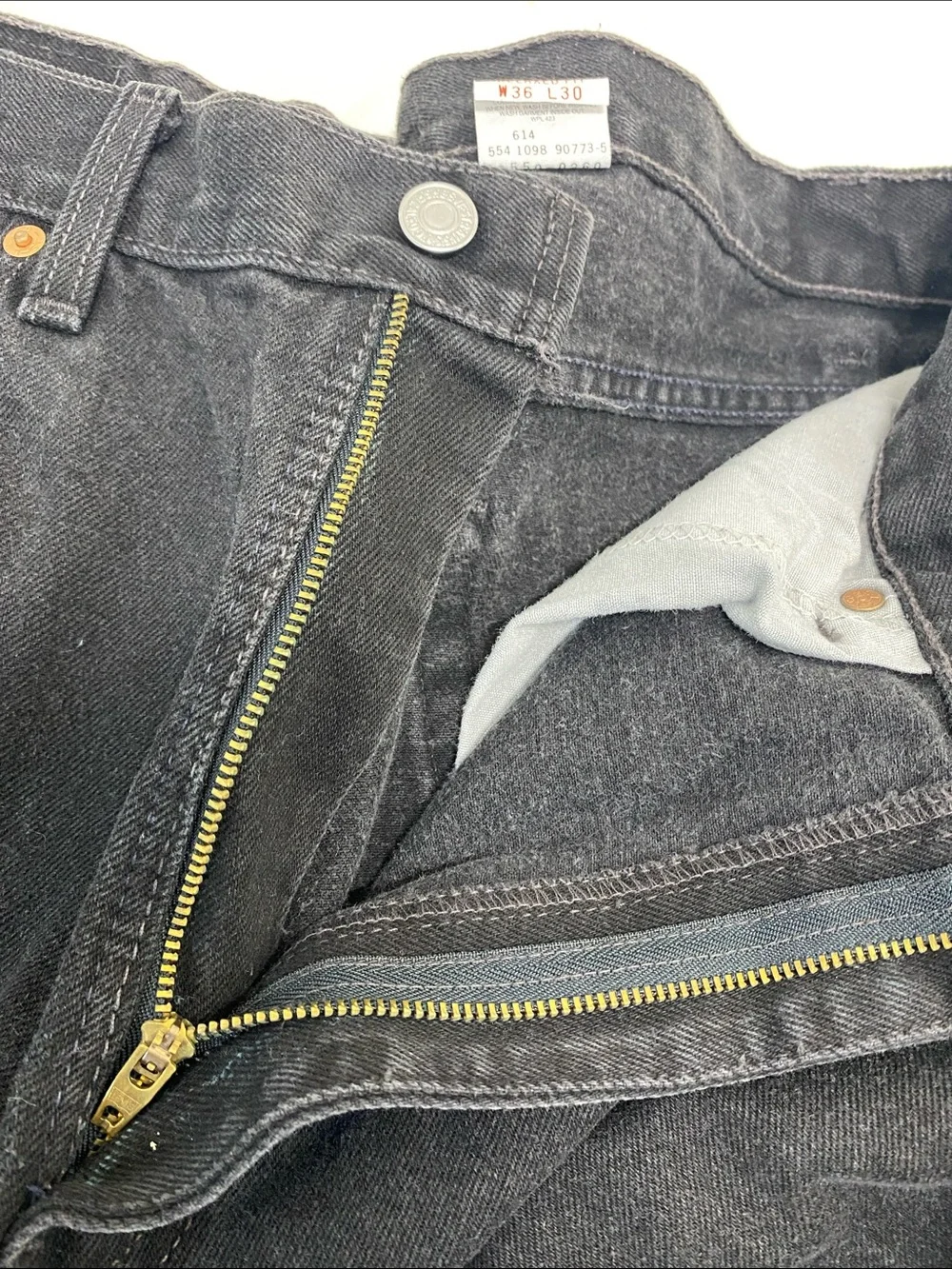 Vintage Levi's Men's Charcoal Relaxed Straight Jeans 90s USA 100% Cotton